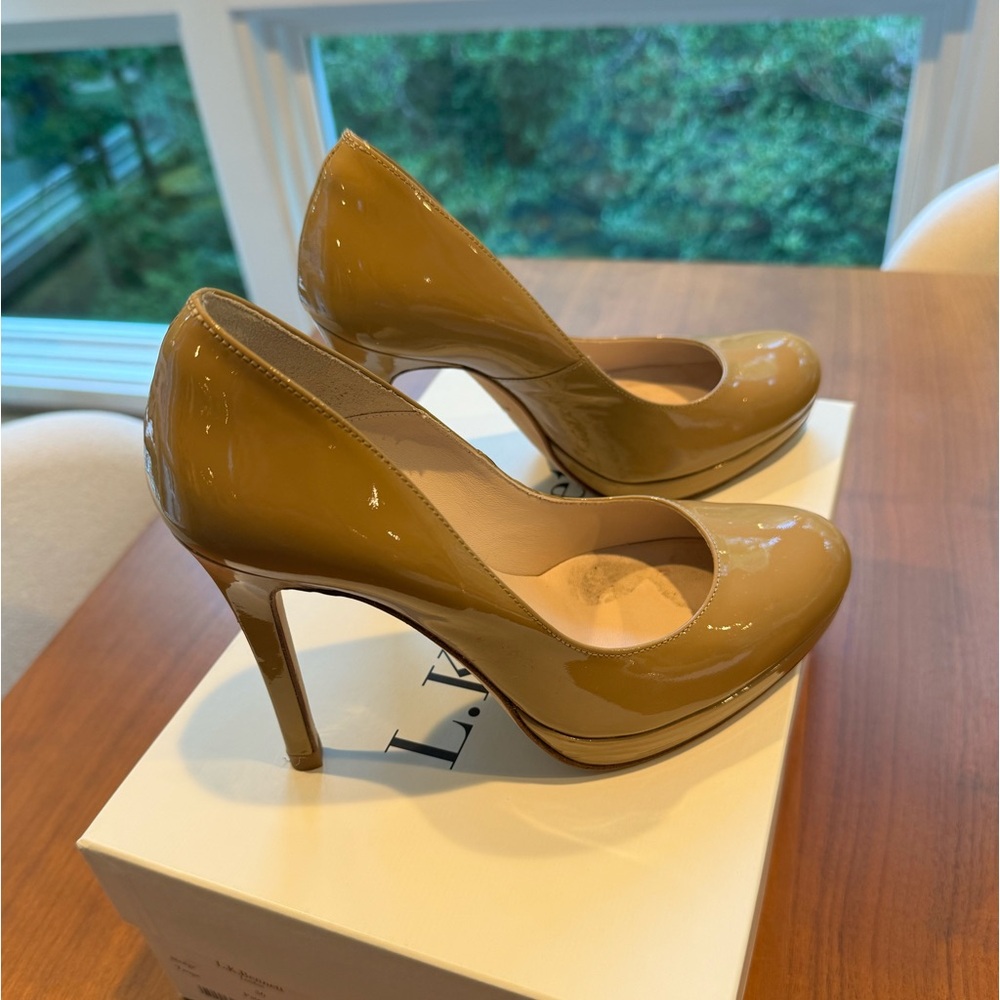 LK Bennett Sledge Patent Pump Taupe